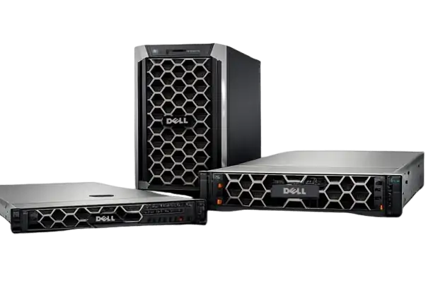 Dell PowerEdge servers featuring high-performance rack and tower configurations, designed for enterprise data center and IT infrastructure.