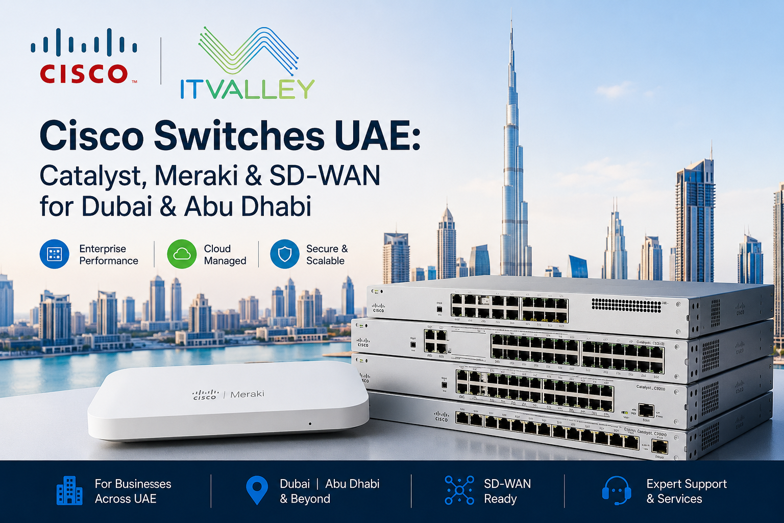 Cisco Switches UAE Catalyst, Meraki & SD-WAN for Dubai & Abu Dhabi