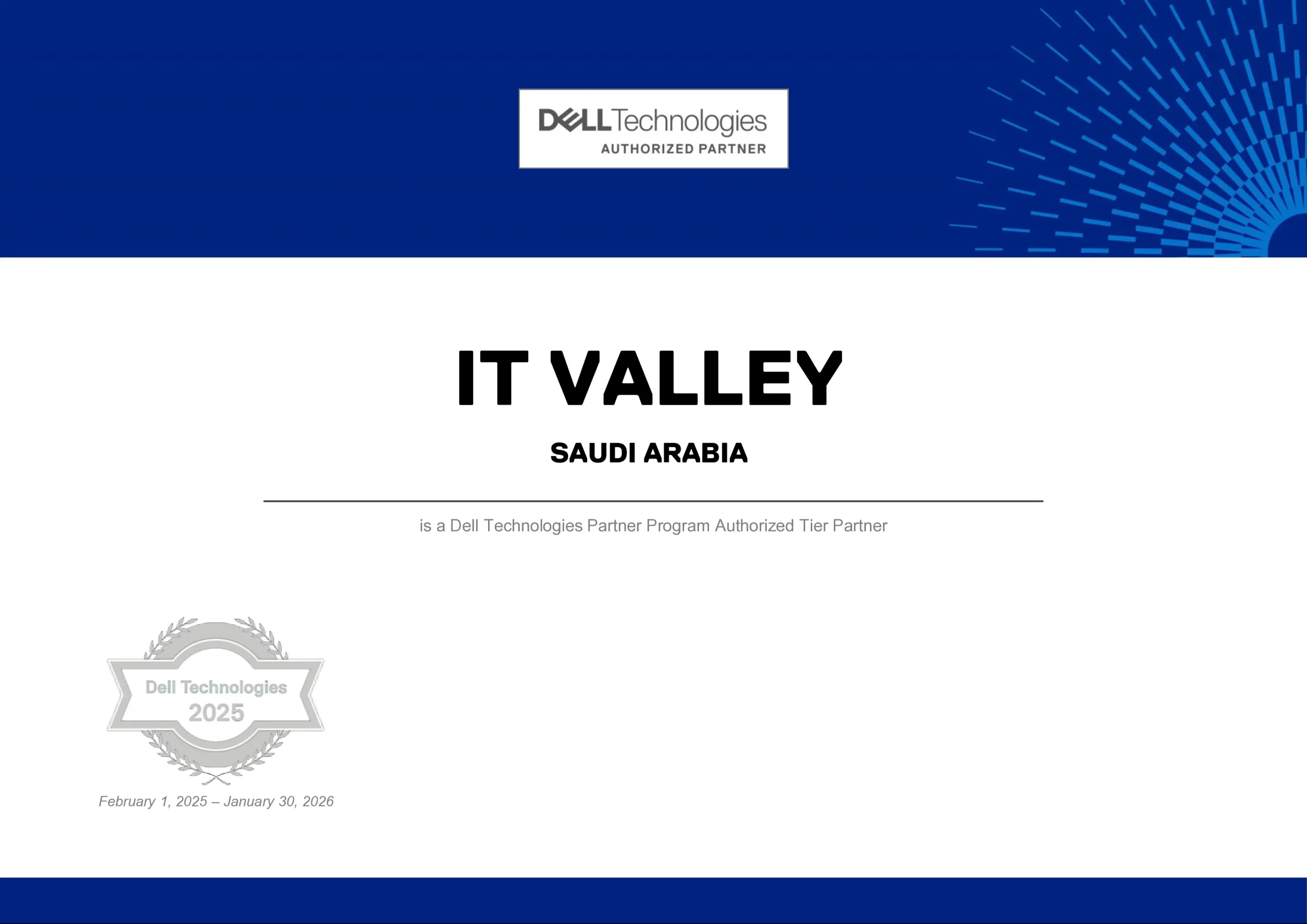 IT Valley is a trusted Dell Partner in Saudi Arabia, delivering authentic Dell technology solutions, competitive pricing, and expert support for businesses across Riyadh, Jeddah, Dammam, and the Kingdom.