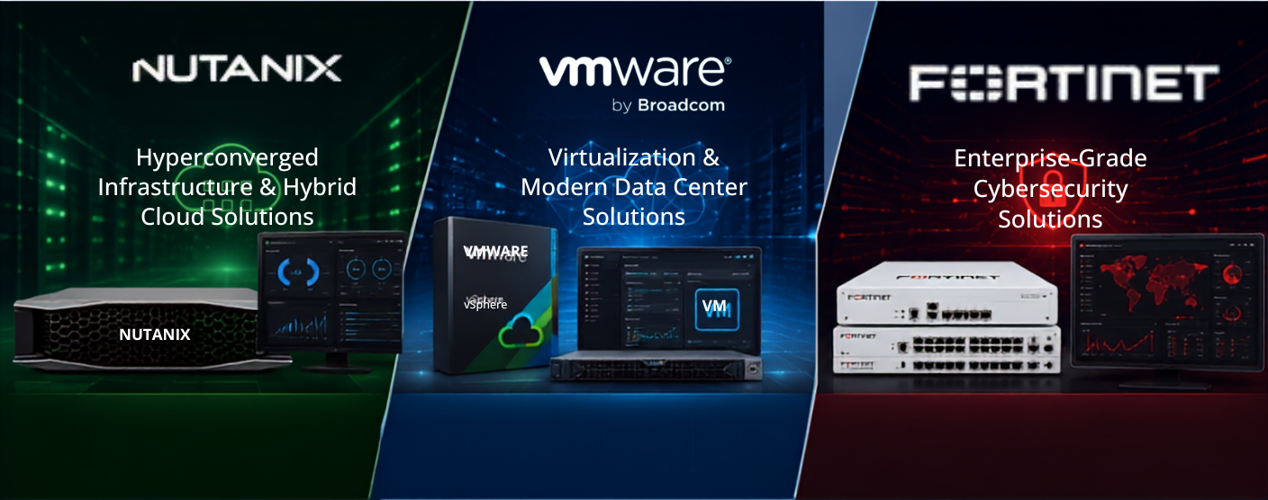 Official Nutanix, VMware & Fortinet Partner delivering enterprise IT infrastructure, virtualization, and cybersecurity solutions in Saudi Arabia
