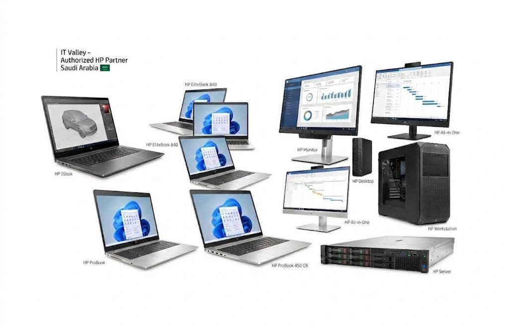 HP business computers, laptops, desktops, and workstations from IT Valley in Saudi Arabia.