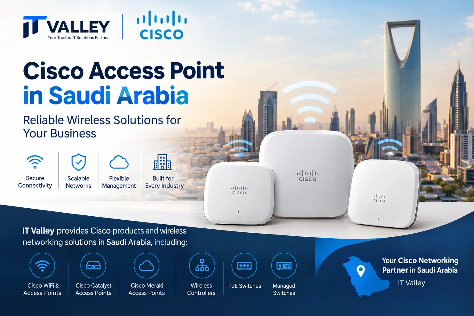Cisco access point in Saudi Arabia provided by IT Valley